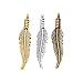 Youdiyla 90 PCS Mini Feather Charms Collection - Antique Silver Bronze Gold Small Bird Plume Plumage Metal Pendants for Dream Catcher Jewelry Making DIY Findings (HM48)