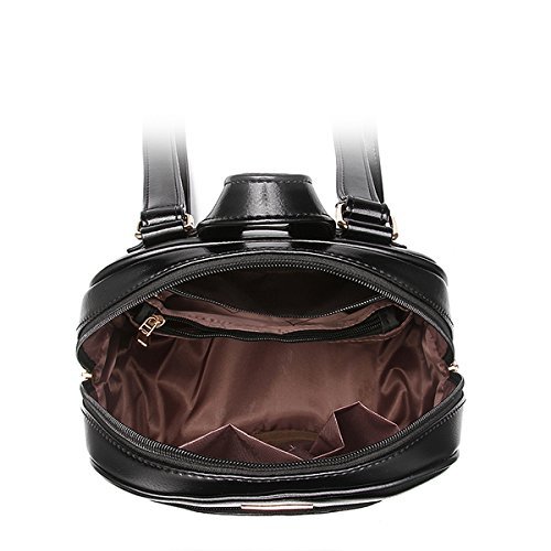 di grazia women's small pu leather black casual backpack