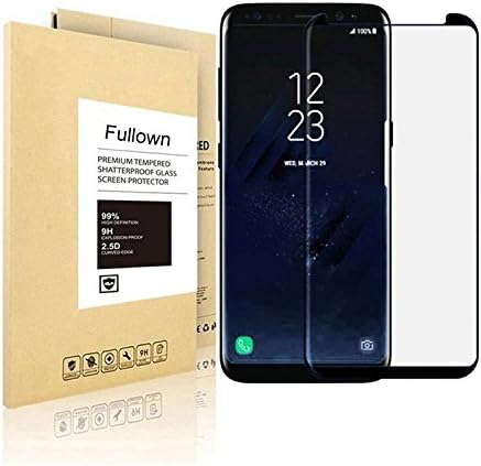 Galaxy S8 Screen Protector,Fullown 3D Full Curved Edge [Black][1-Pack] ,HD Clear,Anti-Scratch,Anti-Bubble Glass Screen Protector for Samsung Galaxy S8