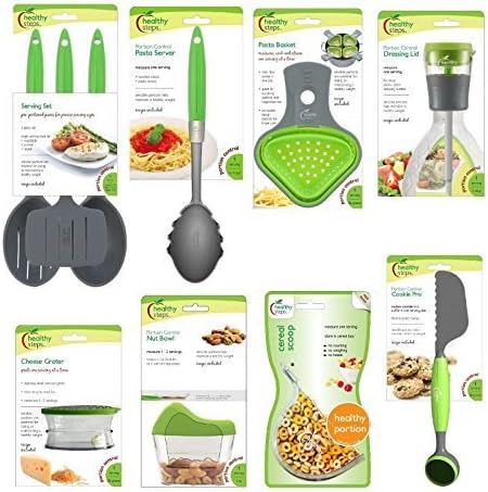Jokari Healthy Steps Portion Control Diet / Weight Loss 10pc Utensil Kitchen Tool Set by Healthy Steps