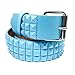 Faddism Unisex Pyramid Studded Leather Belt River - Baby Blue M