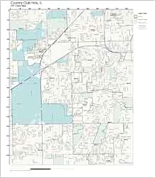 ZIP Code Wall Map of Country Club Hills, IL ZIP Code Map Not Laminated
