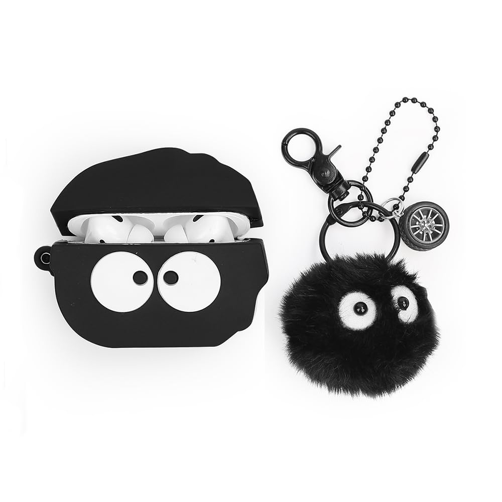 Photo 1 of XMBYGY Cute Case for AirPods Pro 2nd/1st Generation (2023/2022/2019) with Doll and Anti-Lost Lanyard Keychain, Silicone Case Protective Shockproof Covers with Kits for Women Men (BKelf)