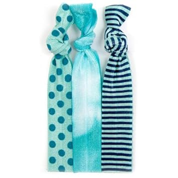 Twistband Fab Elasticated Hairband And Hair Ties Pack Of 3 Blue