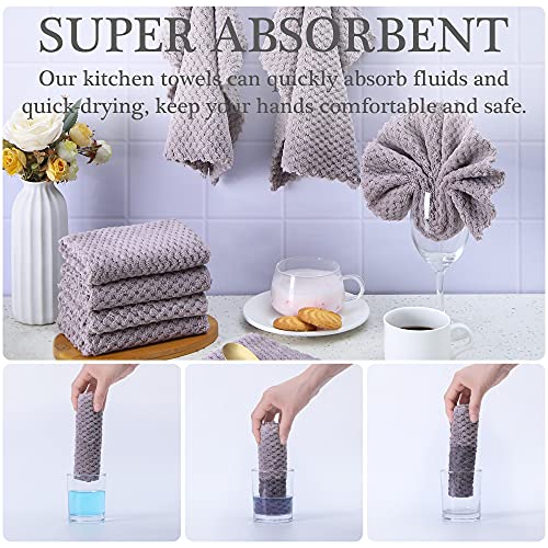 GFNOURA Waffle Kitchen Towels 12 Pack, 12"X12" Ultra Absorbent