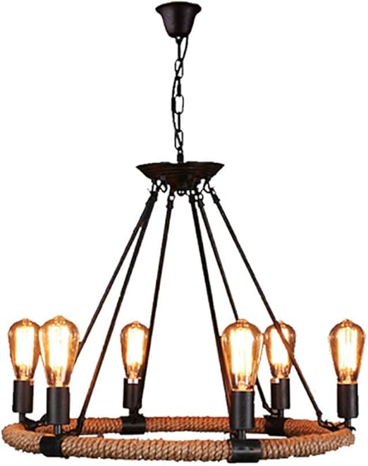 Lámpara de Araña Industrial Vintage, Lámpara de Techo de Loft Antiguo