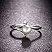 Bella Lotus 18k White Gold Plated Simulated Pearl Rings Wedding Bands Mothers Day Gifts, Size 10