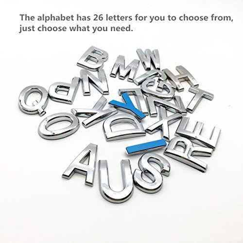 4 Pcs House Silver Metal Letters A B C D Alphabet Address Number Stickers for Mailbox & Apartment Door 2 inch High (2" A B C D, Silver) - Thumbnail 4