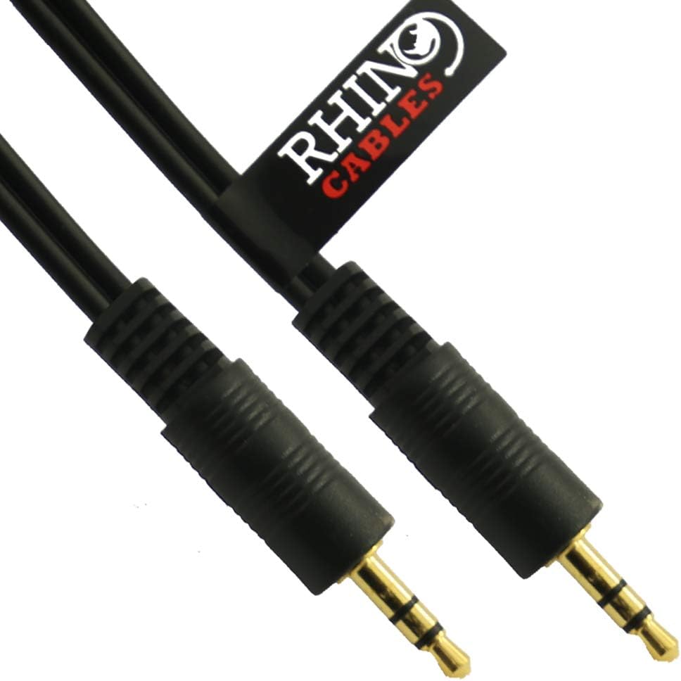 rhinocables Aux Cable 3.5mm Gold Audio Stereo Jack Cable, Male to Male for Car Headphone, Earphones, Smartphone, Tablet