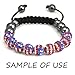 RUBYCA Stripes Czech Crystal Round Disco Ball Clay Beads fit Shamballa Jewelry (20pcs, 10mm, Blue)