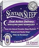 Sleep Aid :: Dual Release Melatonin :: Fast Dissolve Sleeping Capsules with Advanced Alpha Wave Technology for Faster, Deeper Sleep :: Natural, Made in America, 15 Caps, by Sustain Sleep