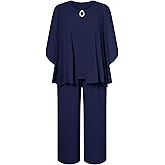 Hanna Nikole Plus Size Pants Suits 3pcs Mother of The Bride Suits for Wedding Guest