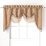 HLC.ME Portofino Gold Jacquard Curtain Valances - 52