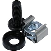 NavePoint M6 Cage Nuts and Screws for Server Shelves Cabinets - 100 Pk Rack Mount