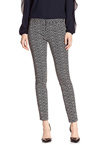 Banana Republic Women's Printed Sloan Fit Slim Ankle Cropped Pants Black White 10
