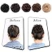 AISI QUEENS 2PCS Messy Bun Hair Piece 100% Human Hair Scrunchies Buns Hair Pieces for Women Curly Wavy Black Bun Elegant Chignons Wedding(Color:Dark Brown)