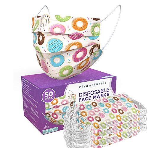 Donut Mask (50 Pack) Premium 3PLY Fun Masks for Women with