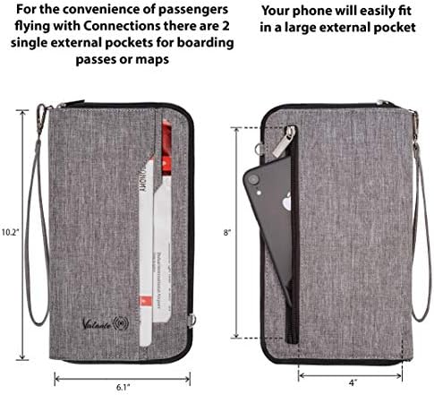 Valante Premium Family Travel Document Organizer Capacious RFID Passport Holder Wallet (Large, gray) 4 Valante Premium Family Travel Document Organizer Capacious RFID Passport Holder Wallet (Large, gray)