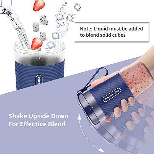 Portable Blender, Cordless Personal Blender Juicer, Mini Mixer, Waterproof Smoothie Blender With USB Rechargeable, BPA Free Tritan 300ml, Home, Office, Sports, Travel, Outdoors