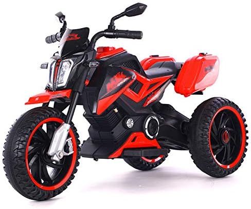 バッテリー駆動のオートバイフォワードブレーキ子供に乗る子供用電動スクーター車両作業灯音楽子供に適しています 赤 超目玉