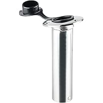 Amazon Com Amarine Made 15 Degree Stainless Heavy Duty Flush Mount Uv Resistant Rod Holder With Black Pvc Cap And Liner 7745 15 Sports Outdoors