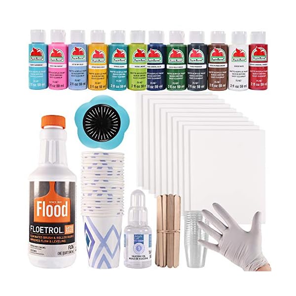 Acrylic Paint Pouring Art Supplies 148 pc. Beginner Kit in Gift Box