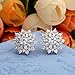 EVER FAITH 925 Sterling Silver Full Cubic Zirconia Snowflake Flower Stud Earrings Clear