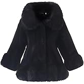 Tumaron Girls Faux Fur Long Coat for 4-12 Years Winter Jacket Fluffy Warm Princess Outwear