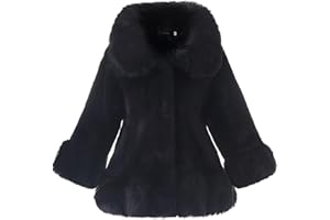 Tumaron Girls Faux Fur Long Coat for 4-12 Years Winter Jacket Fluffy Warm Princess Outwear