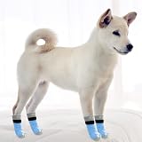 PUPTECK Anti-Slip Dog Socks 2 Pairs Paw Stop Licking Dark Blue XL view 9
