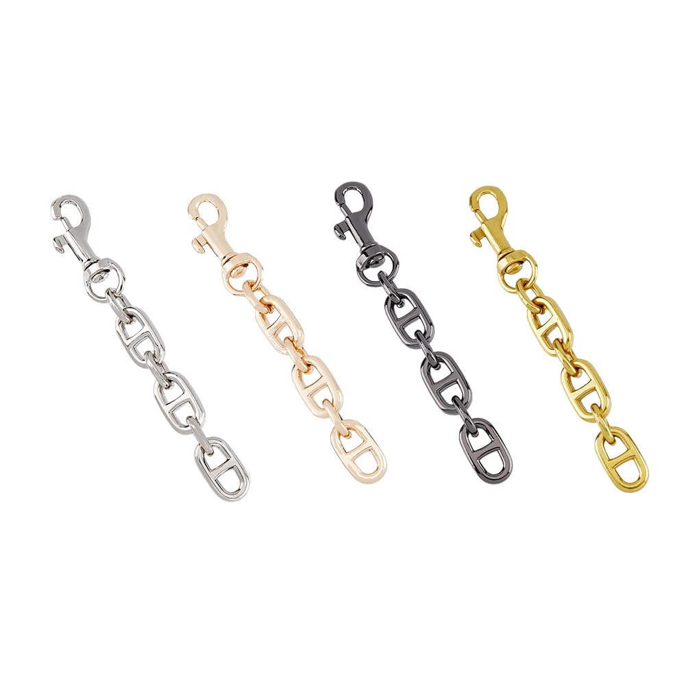 SUPERFINDINGS 4 Colors Alloy Mariner Link Chain Bag Chian Extenders 12cm Purse Strap Replacement with Swivel Clasp Handbag Chain Strap Extender