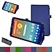 AT&T Trek HD Case,Mama Mouth PU Leather Folio 2-folding Stand Cover with Stylus Holder for 8" AT&T Trek HD 8 inch 4G LTE Tablet (Not fit AT&T Trek 2 HD 8 2016),Dark Blue