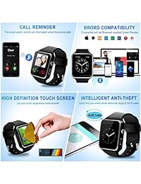 Bluetooth Smart Watch with Camera Sim Card Slot Touch Screen Smartwatch Unlocked Cell Phone Watch Sports Smart Wrist Watch for Android Phones Samsung Sony iOS
