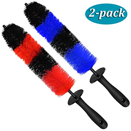 Linkhood 2-Pack Master Wheel Brush, Easy Reach Wheel and Rim Detailing Brush 18'' Long Soft Bristle, Car Wheel Brush, Rim Tire Detail Brush,Multipurpose use for Wheels,Rims,Exhaust Tips,Motorcycles - Thumbnail 6