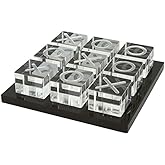 LuxLand Home Modern Tic Tac Toe for Home Decoration Acrylic XO with Black Base Decorative Tic Tac Toe Table Top Decoration Co