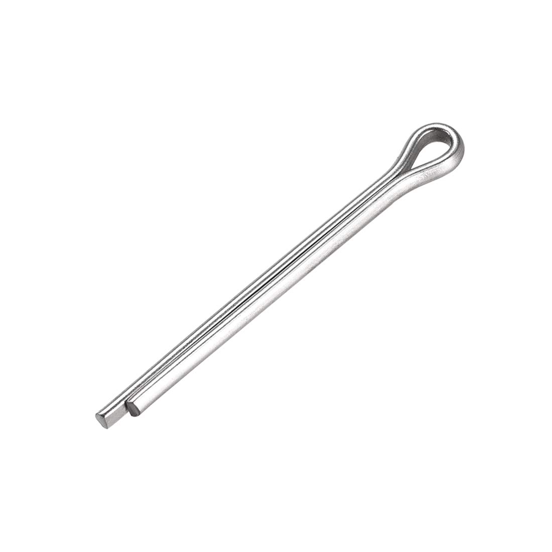 sourcing map Split Cotter Pin - 4mm x 45mm 304 Stainless Steel 2-Prongs Silver Tone Fastener Clip Key 30Pcs