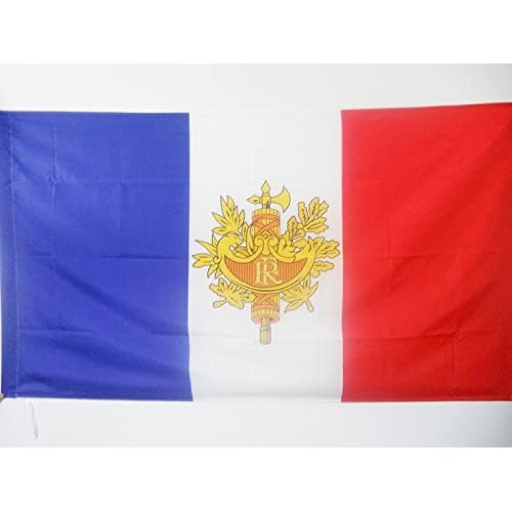 AZ FLAG - France with coat of arms Flag - 2x3 Ft - French Banner with Sleeve - 100% Polyester - Fade Resistant - Vivid Colors - 2' x 3' Feet - 90x60 Cm