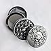KW Collection Zinc Alloy Herb Grinder 50 mm 4 Piece with Free Pollen Presser and Pollen Catcher with Skull Head Designed on Top