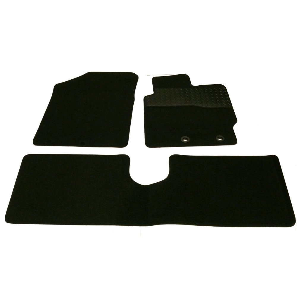 Sakura Mat Set Toyota Yaris Carpet with Rubber Heelpad 2011 Onwards - Black
