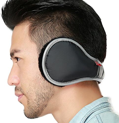 Winter Ear Warmers Unisex Adjustable Waterproof Fleece Earmuffs For Men Women Ear Muffs (Black)