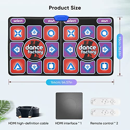 Mechprip Girls Dance Mat, 12 Keys Luminous Music Mat with Bluetooth and Music, Interactive Play Non-Slip for Kids, Adults, Girls and Boys