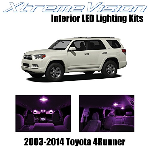 XtremeVision Toyota 4Runner 2003-2014 (12 Pieces) Pink Premium Interior LED Kit Package + Installation Tool