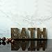 CVHOMEDECO. Rustic Vintage Wooden Words Sign Free Standing Bath, Bathroom/Home Wall/Door Decoration Art (Natural 1)