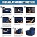 H.VERSAILTEX Recliner Sofa Cover 1-Piece Non Slip Soft High Stretch Modern Thick Velvet Plush Slipcover Form Fit Stretch Furniture Cover Recliner Sofa Slipcover Machine Washable - Navy