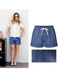 Pantalones cortos de algodón con cintura elástica para dama