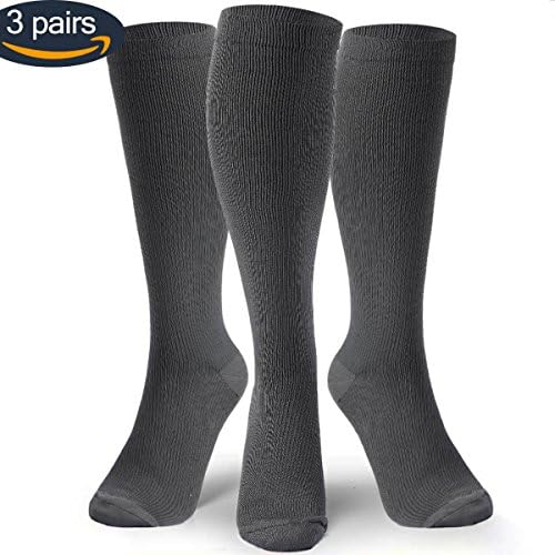 15-20mmHg Everyday Compression Socks for Women and Men by Alin Alan - Comfortable Running Athletic Compression Stockings (3 Pairs) for Travelers, Nursers, Edema, Diabetic, Varicose Veins &amp; Pregnancy