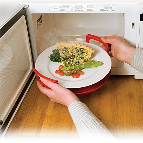 Smartcoco Microwave Oven Rack Tray Protects Fingers from Burns and Collect Spills, Boil-Overs, Kitchen Cooking Accessories