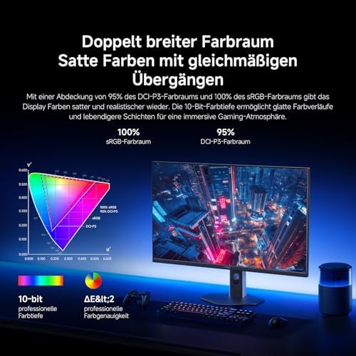 G27Qi 2026 27 Zoll 2K Gaming Monitor, 200Hz, 1ms GTG, FreeSync Premium, HDR400, IPS, 100% sRGB, 95% DCI-P3,TÜV Hardware Low Blue Light Zertifizierung (2560 x 1440/HDMI 2.0/DP 1.4)