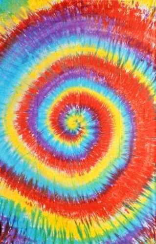 58"x82" Multi-Color Tie Dye Swirl Pattern Tapestry