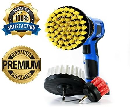 Drillbrush Bathroom Surfaces Tub, Shower, Tile and Grout All Purpose Power Scrubber Cleaning Kit, Bathroom Cleaning Brush, Drill Brush Set, Wheel Cleaner Brush, Cleaning Brush for Drill